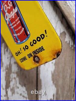 Vintage O So Grape Porcelain Sign Beverage Soda Cola Drink Old Pop Bottle Sign