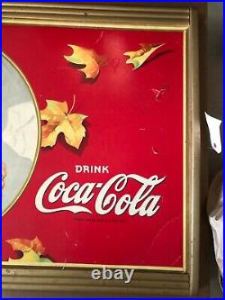 Vintage ORIGINAL 1941 Large Coca-Cola Coke Cardboard Sign in Original Wood Frame