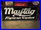 Vintage-ORIGINAL-Smaltz-MAYTAG-ALUMINUM-WASHER-Sign-PUNCHED-TIN-1920-s-PRE-NEON-01-yhh
