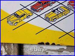 Vintage Ok Used Cars Porcelain Sign 30 Old Car Dealership Gas Truck Auto Sales