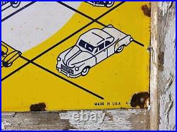 Vintage Ok Used Cars Porcelain Sign 30 Old Car Dealership Gas Truck Auto Sales