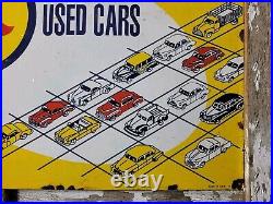 Vintage Ok Used Cars Porcelain Sign 30 Old Car Dealership Gas Truck Auto Sales