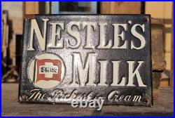 Vintage Old Antique Rare Nestle's Milk Porcelain Enamel Sign Board Collectible