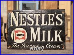 Vintage Old Antique Rare Nestle's Milk Porcelain Enamel Sign Board Collectible