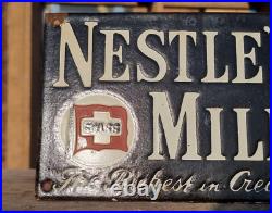 Vintage Old Antique Rare Nestle's Milk Porcelain Enamel Sign Board Collectible