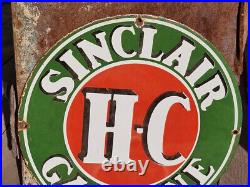 Vintage Old Antique Rare Sinclair Gasoline Oil Adv. Porcelain Enamel Sign Board