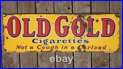 Vintage Old Gold Cigarettes Porcelain Sign Original Tobacco Advertising Sign