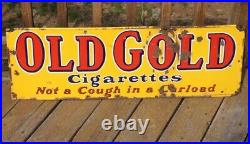 Vintage Old Gold Cigarettes Porcelain Sign Original Tobacco Advertising Sign