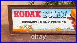 Vintage Old Original Kodak Film Advertising Paper Print Sign Board Framed
