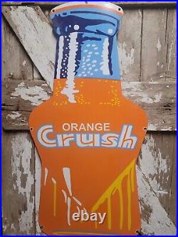 Vintage Orange Crush Porcelain Sign 40 Soda Cola Beverage Drink Bottle Store