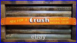 Vintage Orange Crush Porcelain Sign Store Door Push Bar Soda Beverage Cola Drink