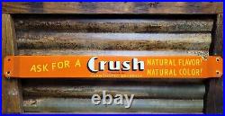 Vintage Orange Crush Porcelain Sign Store Door Push Bar Soda Beverage Cola Drink