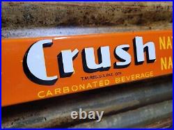 Vintage Orange Crush Porcelain Sign Store Door Push Bar Soda Beverage Cola Drink