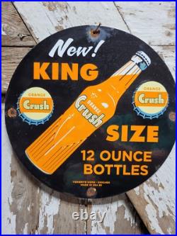 Vintage Orange Crush Sign Old 1955 Soda Porcelain Sign Beverage Cola Drink Pop Vintage Orange Crush Sign Old 1955 Soda Porcelain Sign Beverage Cola Drink Pop