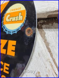 Vintage Orange Crush Sign Old 1955 Soda Porcelain Sign Beverage Cola Drink Pop Vintage Orange Crush Sign Old 1955 Soda Porcelain Sign Beverage Cola Drink Pop