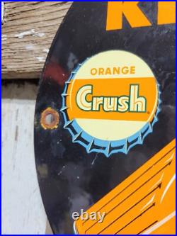 Vintage Orange Crush Sign Old 1955 Soda Porcelain Sign Beverage Cola Drink Pop Vintage Orange Crush Sign Old 1955 Soda Porcelain Sign Beverage Cola Drink Pop
