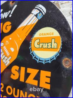 Vintage Orange Crush Sign Old 1955 Soda Porcelain Sign Beverage Cola Drink Pop Vintage Orange Crush Sign Old 1955 Soda Porcelain Sign Beverage Cola Drink Pop