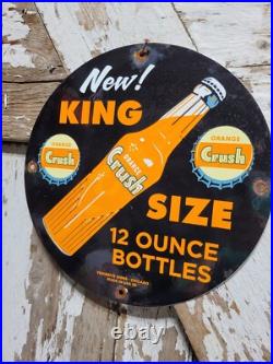 Vintage Orange Crush Sign Old 1955 Soda Porcelain Sign Beverage Cola Drink Pop Vintage Orange Crush Sign Old 1955 Soda Porcelain Sign Beverage Cola Drink Pop