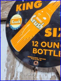 Vintage Orange Crush Sign Old 1955 Soda Porcelain Sign Beverage Cola Drink Pop Vintage Orange Crush Sign Old 1955 Soda Porcelain Sign Beverage Cola Drink Pop