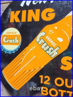 Vintage Orange Crush Sign Old 1955 Soda Porcelain Sign Beverage Cola Drink Pop Vintage Orange Crush Sign Old 1955 Soda Porcelain Sign Beverage Cola Drink Pop