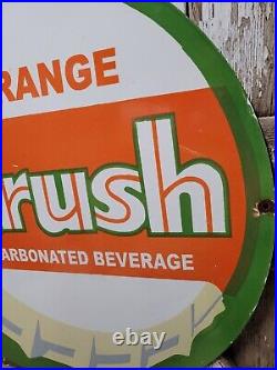 Vintage Orange Crush Sign Old 30 Soda Porcelain Sign Cola Beverage Advertising