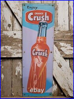 Vintage Orange Crush Sign Old Embossed Metal Soda Beverage Cola Advertising 27