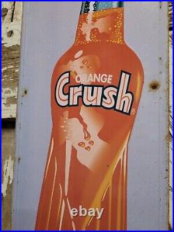 Vintage Orange Crush Sign Old Embossed Metal Soda Beverage Cola Advertising 27