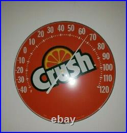 Vintage Orange Crush Thermometer Super Clean Glass Cover Not Plastic. Works
