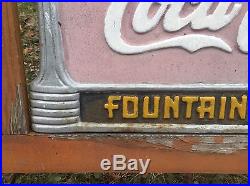 Vintage Orig. Coca Cola Advertising Park Bench Cast Iron Fountain Service Sign