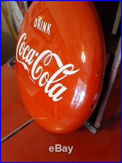 Vintage Original 12 Inch Coca-Cola Soda Button Sign