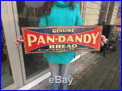 Vintage Original 1926 Genuine Pan-dandy Bread Advertising Sign Tin Tacker Nos