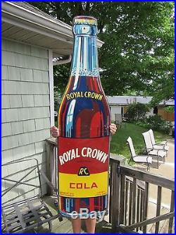Vintage Original 1936 Rc Royal Crown Cola Bottle Sign Large 58'' Tall Rare Sign
