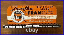 Vintage Original 1949 Fram Oil Filter Lines Dealer Display Sign / Rack Sign