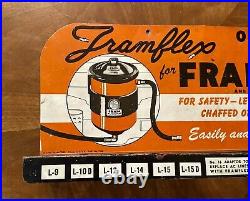 Vintage Original 1949 Fram Oil Filter Lines Dealer Display Sign / Rack Sign
