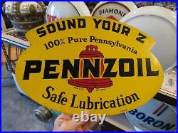 Vintage Original 1950 Pennzoil Double Sided Sign Dealer Display Sign Excellent