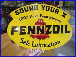 Vintage Original 1950 Pennzoil Double Sided Sign Dealer Display Sign Excellent