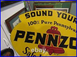 Vintage Original 1950 Pennzoil Double Sided Sign Dealer Display Sign Excellent