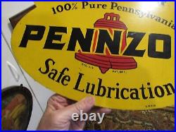 Vintage Original 1950 Pennzoil Double Sided Sign Dealer Display Sign Excellent