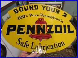 Vintage Original 1950 Pennzoil Double Sided Sign Dealer Display Sign Excellent