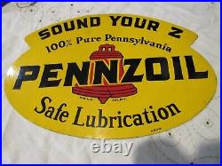 Vintage Original 1950 Pennzoil Double Sided Sign Dealer Display Sign Excellent