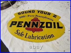 Vintage Original 1950 Pennzoil Double Sided Sign Dealer Display Sign Excellent