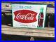 Vintage-Original-1950-s-Coca-Cola-Bottle-Double-Fishtail-Tin-Sign-Near-Mint-01-zywj