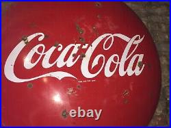 Vintage Original 1950s 36 Porcelain Coca Cola Porcelain Button Round Sign