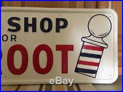 Vintage Original 1956 Barber Shop Ask For Wildroot Barber Shop Trade Sign Pole