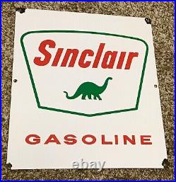 Vintage Original 1960s Real SINCLAIR GASOLINE Porcelain Pump Plate Sign Gas Oil