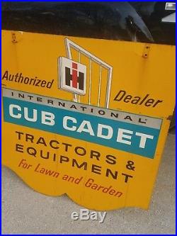 Vintage Original 2 side IH International Harvester Cub Cadet tractor Dealer Sign