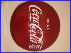 Vintage Original 24 Inch Cocoa Cola Button Sign from 1950s