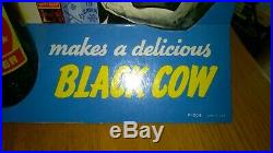 Vintage Original 60s MASON'S ROOT BEER Black Cow Advertising Bottle Display Sign
