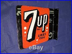 Vintage/Original 7UP Metal Flange SignDated 1947VERY NICEWOWLQQK