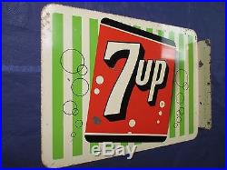 Vintage/Original 7UP Metal Flange SignDated 1958VERY NICEWOWLQQK